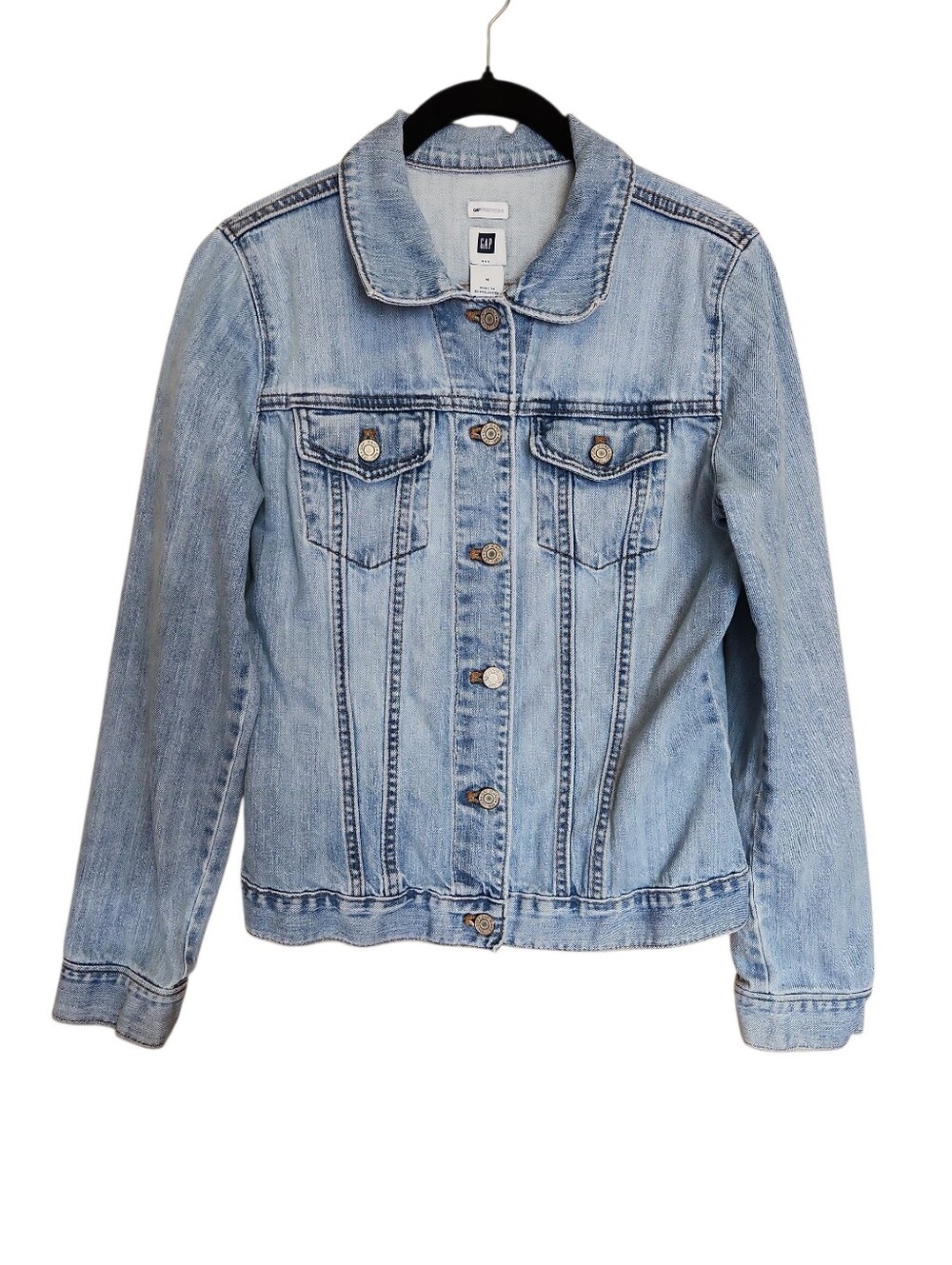 GAP ICONIC STRETCH DENIM JEAN JACKET LIGHT WASH SMALL LIKE NEW!